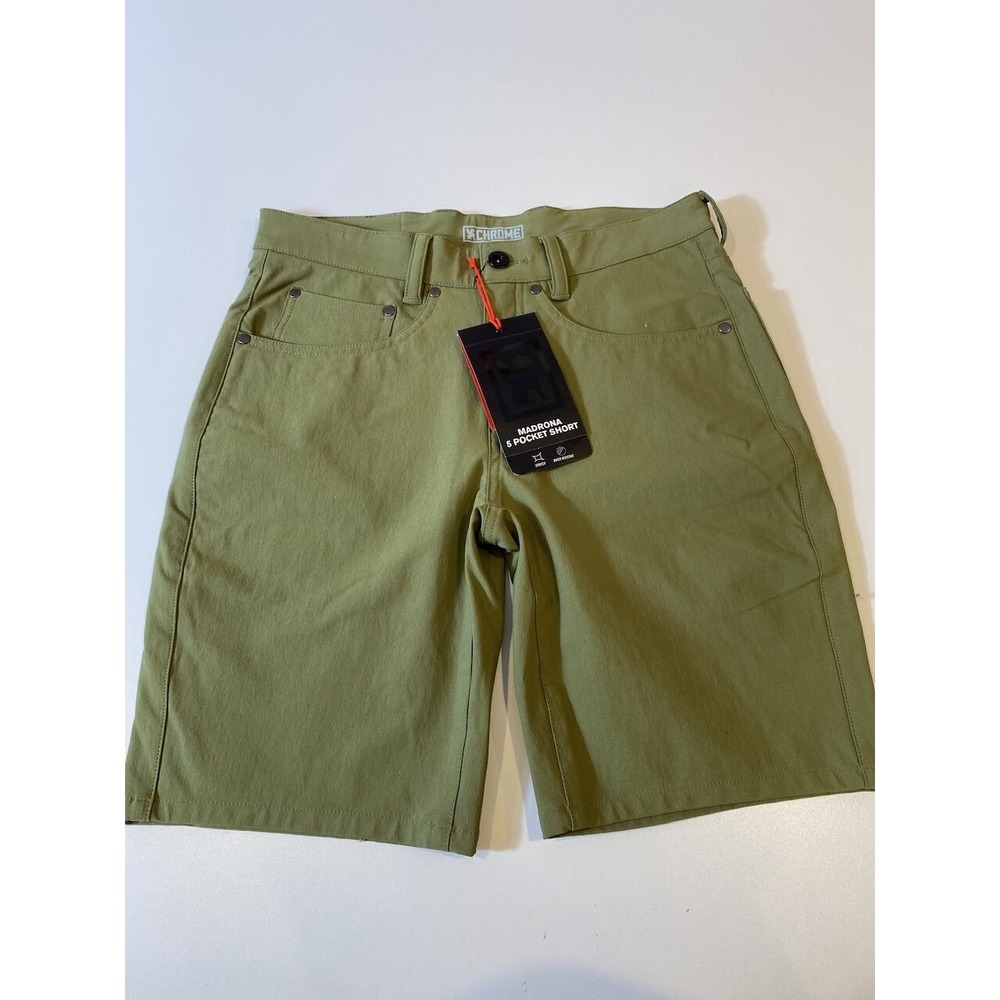 Chrome Industries Shorts Men's 28 Gray Cycling Bike Riding MTB Green Slim NWT